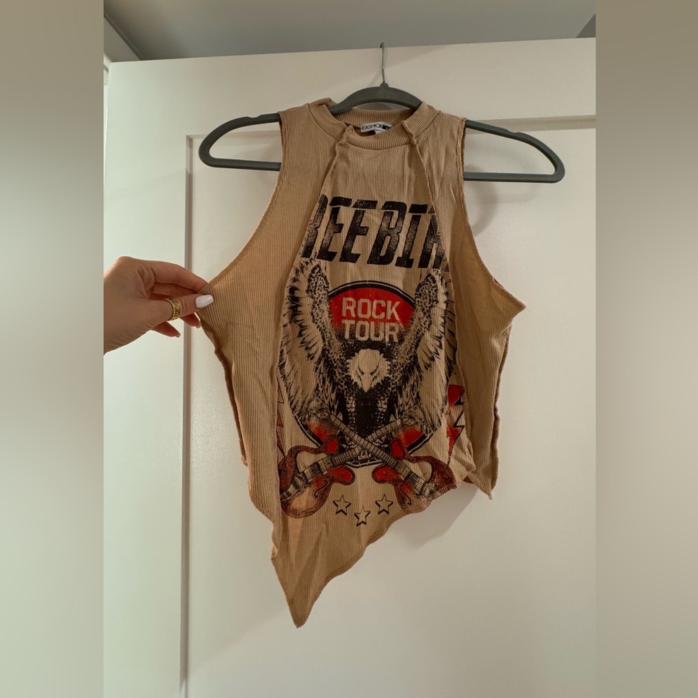 Fashion Nova Tan Eagle Rock Tour Graphic Tank
